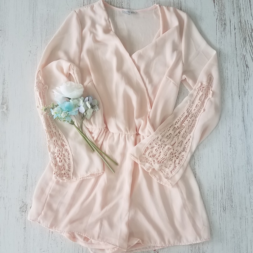 Charlotte Russe Blush Lace Romper